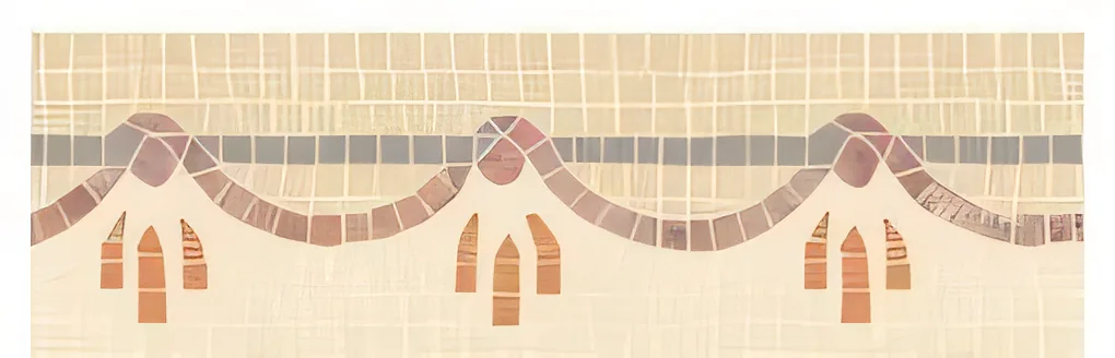 Listelo de guirnalda sobre mosaico rosado 40 × 13