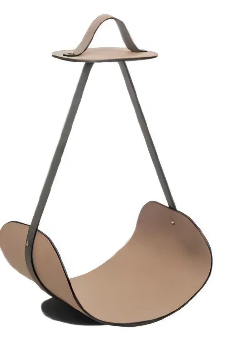 Revistero colgante de cuero con soporte de metal 31 × 31 × 58 cm