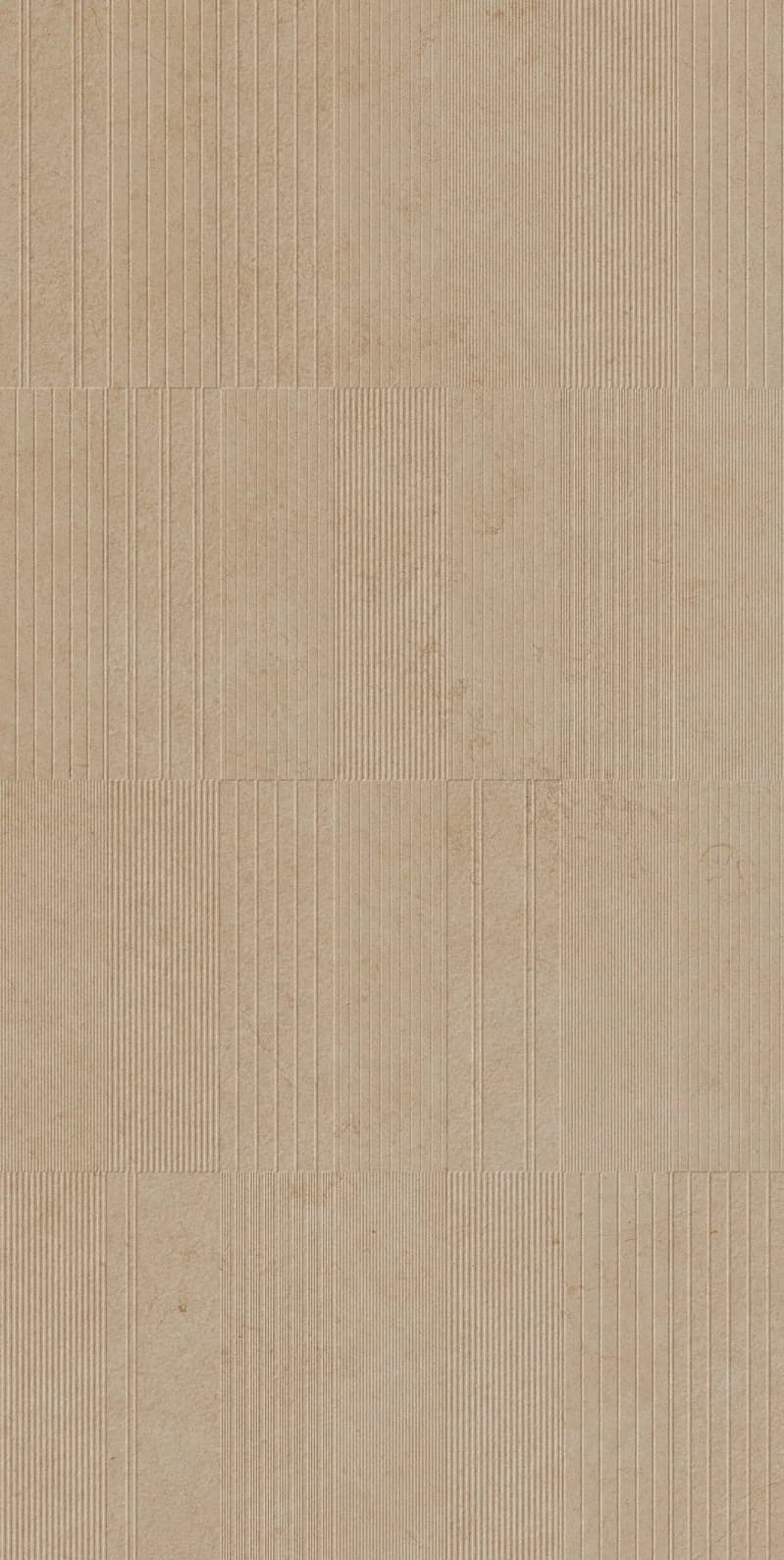 Porcelanato con relieve de ranura vertical latte · 60 × 120