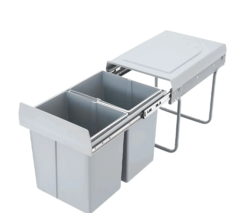 Cesto de residuos extraíble doble de 10 + 20 L, mueble de 30 cm