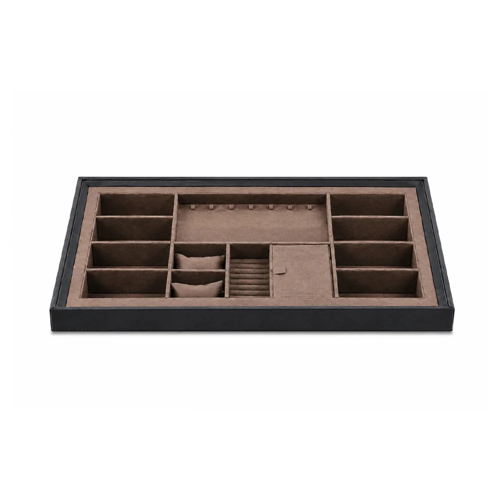 Joyero extensible tapizado en cuero, mueble de 60 cm