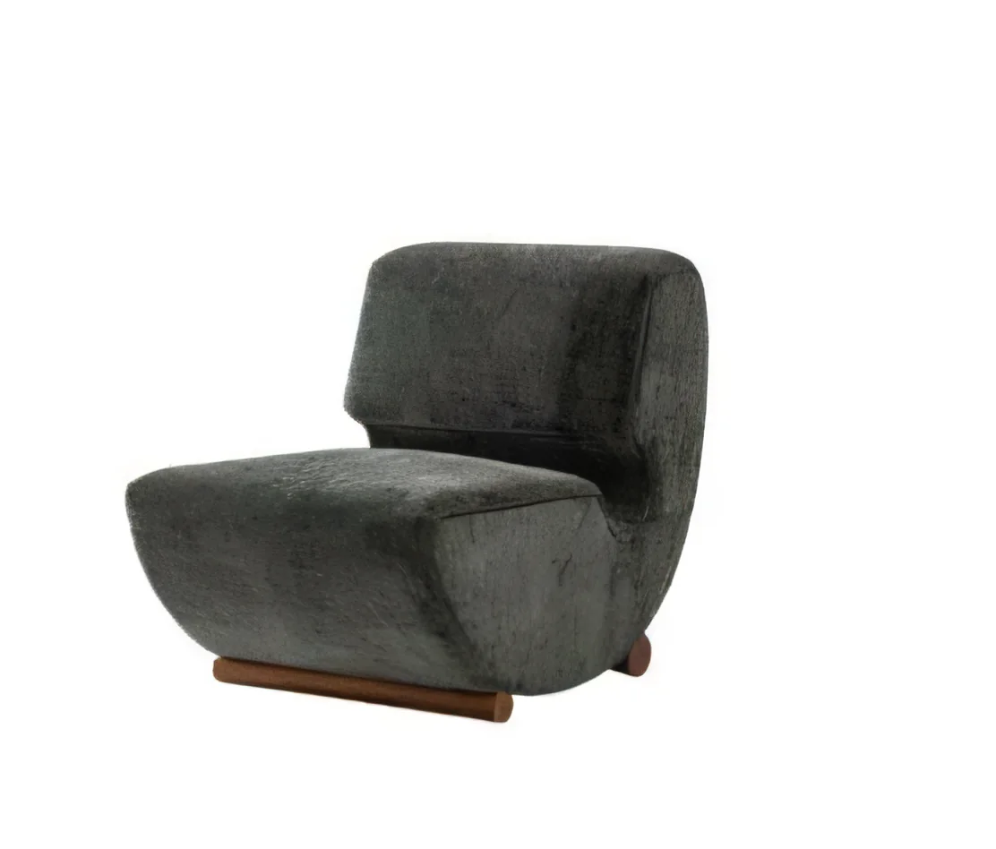 Sillón Lasca · Sillón sin brazos de respaldo curvo 65 × 96 cm