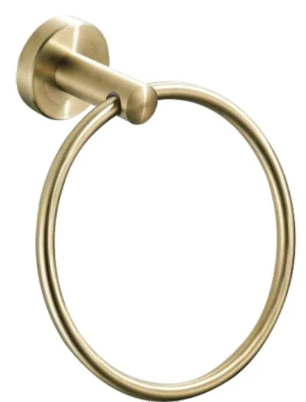 Toallero aro redondo dorado cepillado