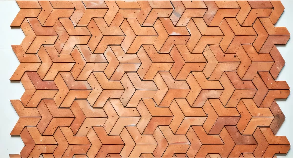 Ladrillo rojo de terracota trama entrelazada 205 × 85