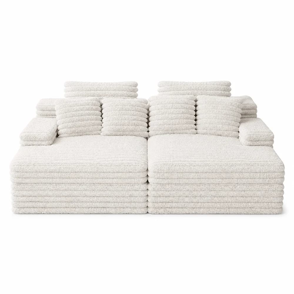 Sofá Dolina · Sofá modular de piso acanalado, módulo de 127 × 175 cm