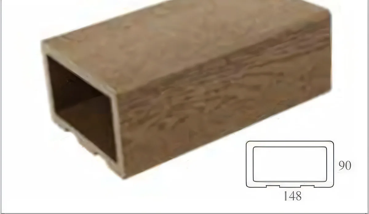 Perfil hueco de baranda y pérgola marrón 148 × 90