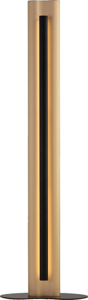 Lámpara de pie de columna de aluminio acanalado dorado 160 cm