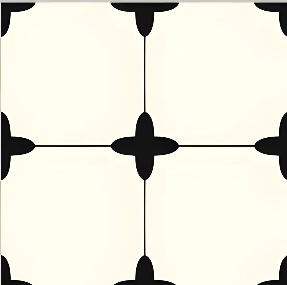 Porcelanato decorado cruz de pétalos 40 × 40