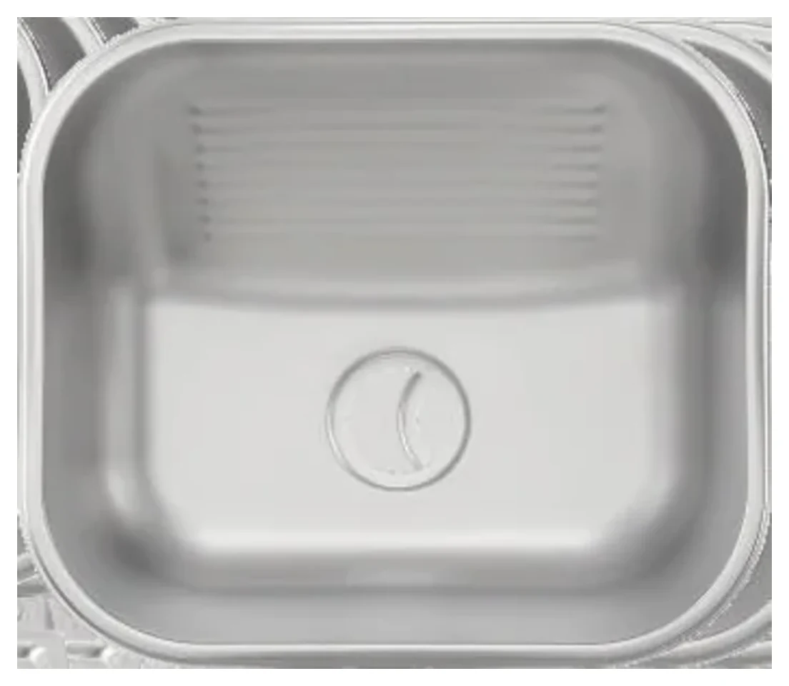 Bacha de cocina simple de acero inoxidable con fondo estriado 44 × 44