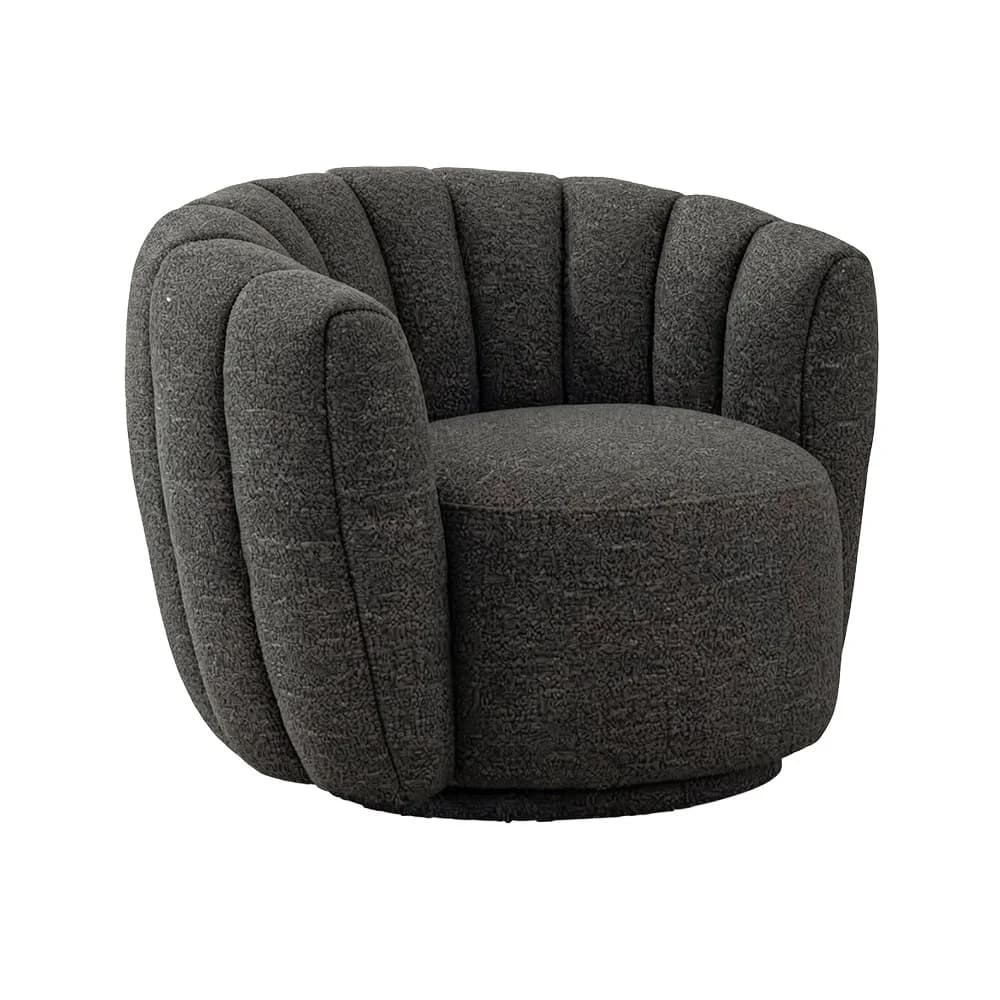Sillón Cantil · Sillón redondo de respaldo acanalado 96 × 82 cm