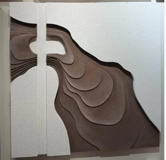 Cuadro Rompeolas · Cuadro con relieve pintado a mano
