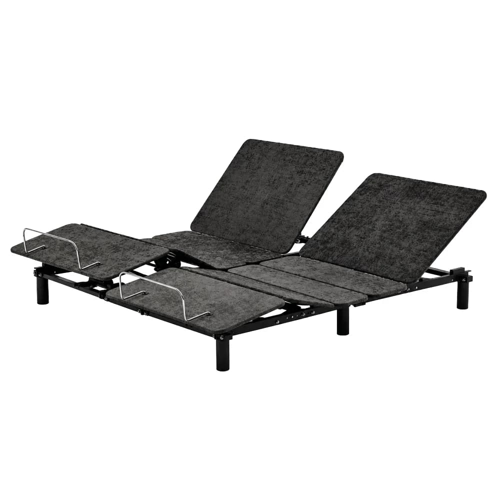 Base articulada doble tapizada en gris oscuro, 4 motores