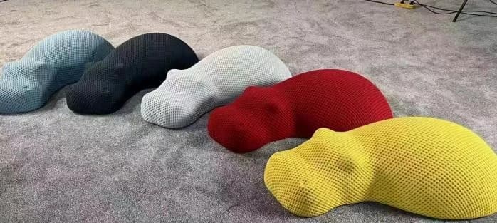 Puf Cubulco · Puf con forma de hipopótamo acostado 100 × 53 × 30 cm