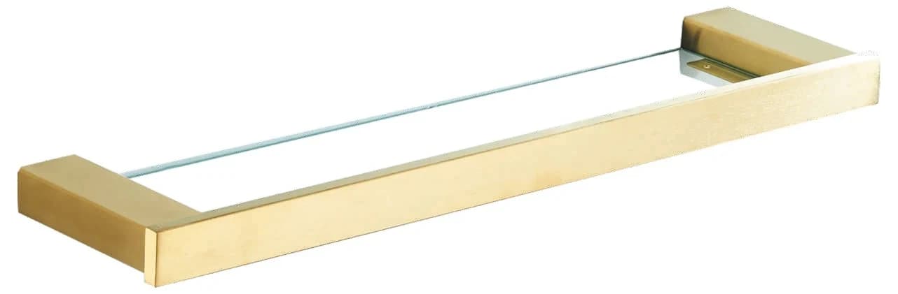 Estante transparente cuadrado dorado cepillado