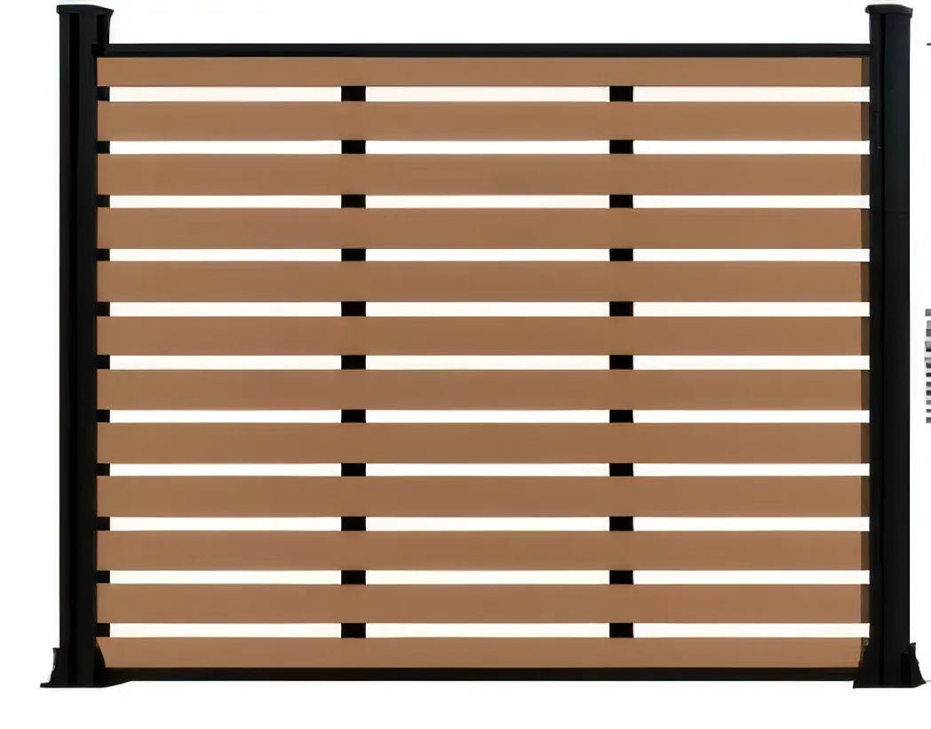Cerco WPC de listones con poste de aluminio