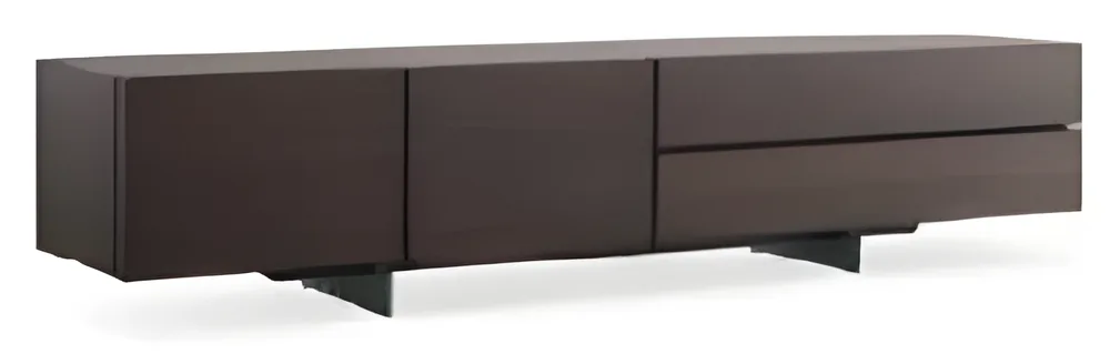 Rack de TV bajo de cajones con base retirada