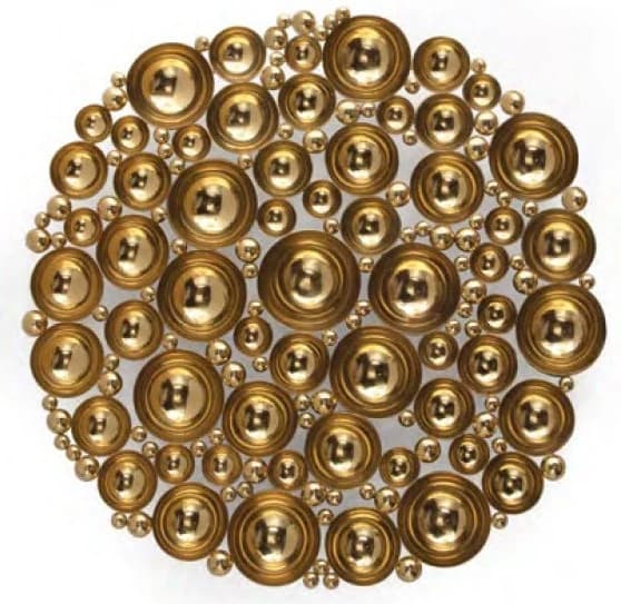 Pieza de pared de semiesferas doradas 117 cm