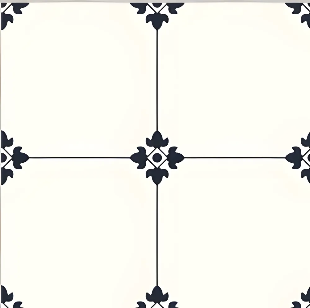 Porcelanato decorado cruz con florecilla 40 × 40