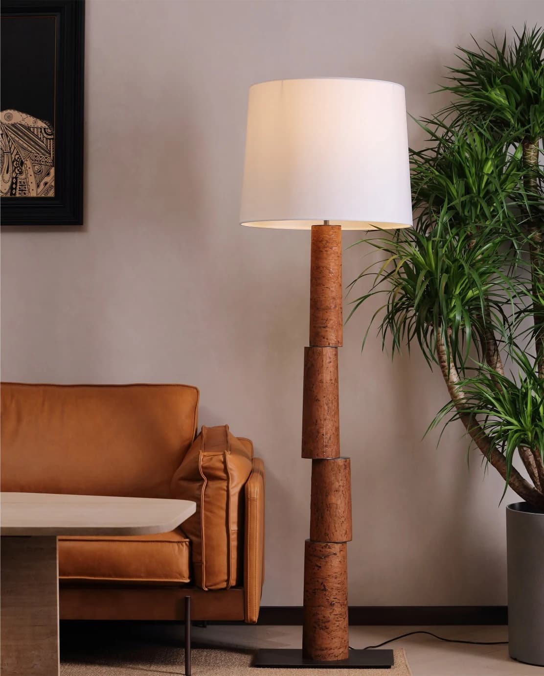 Lámpara de pie de segmentos revestidos desfasados 166,5 cm
