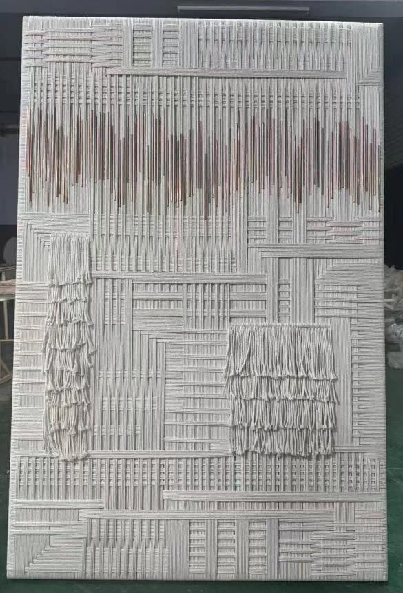 Cuadro Barbecho · Cuadro con relieve pintado a mano en tonos blanco