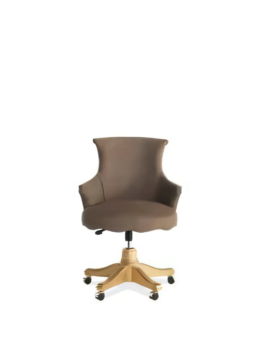 Silla Macugnaga · Silla de escritorio con ruedas y tapizado marrón 73 × 80 cm