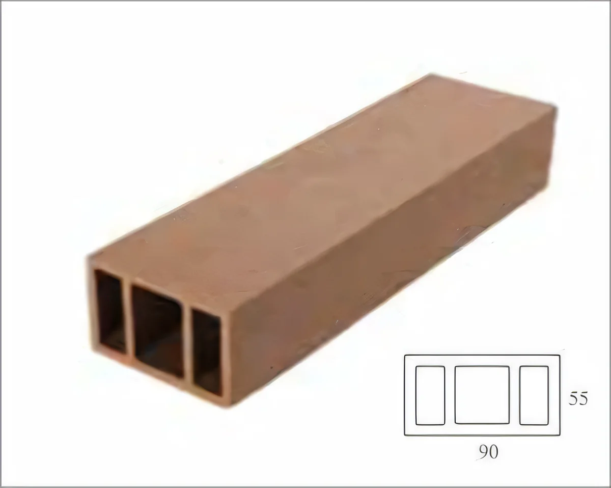Perfil hueco de baranda y pérgola marrón 90 × 55