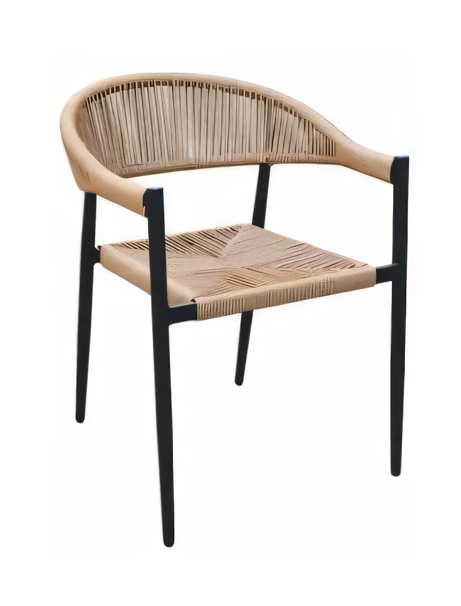 Silla de exterior de aluminio con cuerda