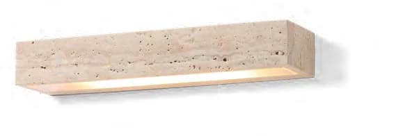 Aplique lineal de travertino con luz arriba y abajo 20 a 40 cm