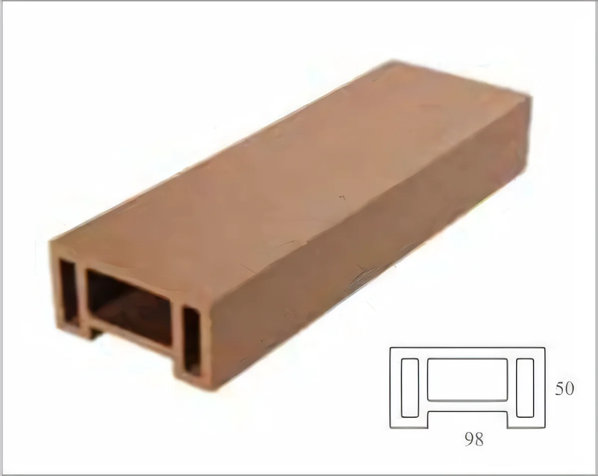 Perfil hueco de baranda y pérgola marrón 98 × 50