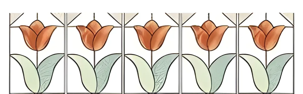 Listelo de tulipanes naranjas 40 × 13