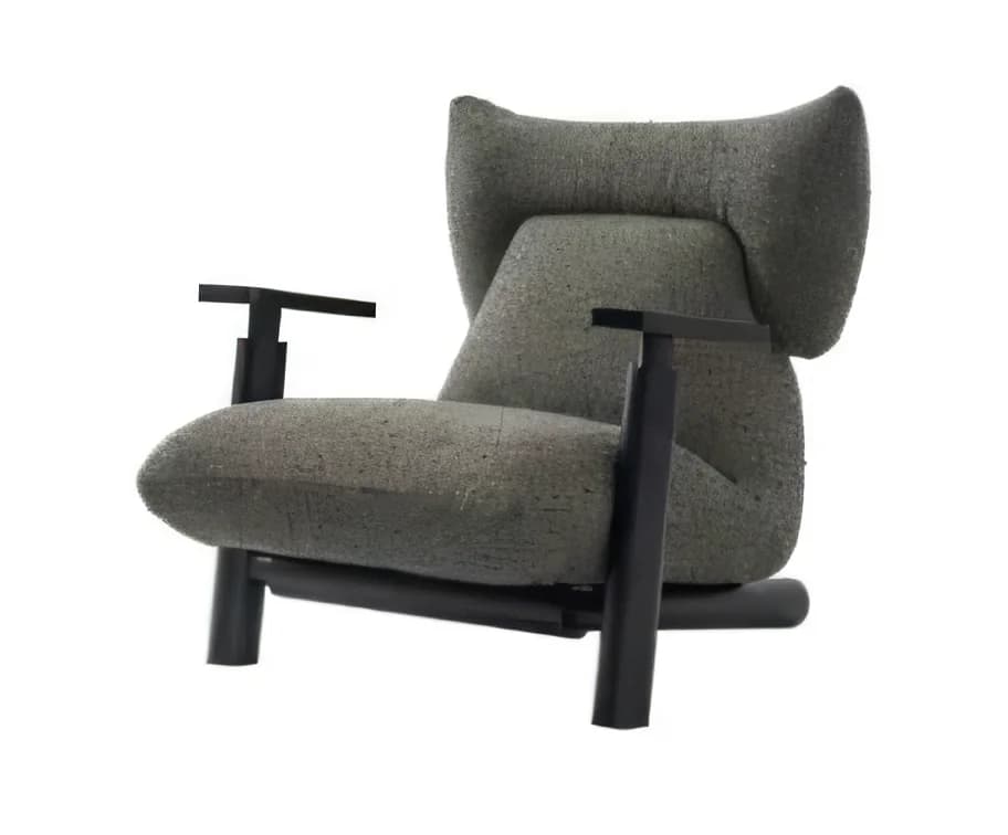 Sillón Jaspe · Sillón de respaldo alto con orejas y estructura negra 84 × 92 cm