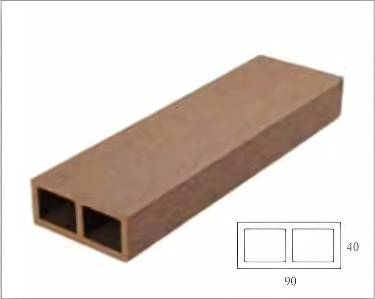 Perfil hueco de baranda y pérgola marrón 90 × 40