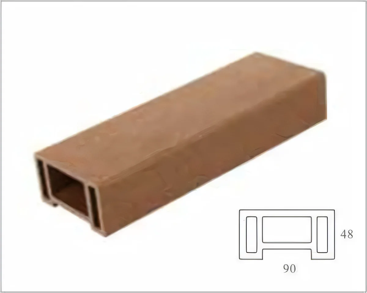 Perfil hueco de baranda y pérgola marrón 90 × 48