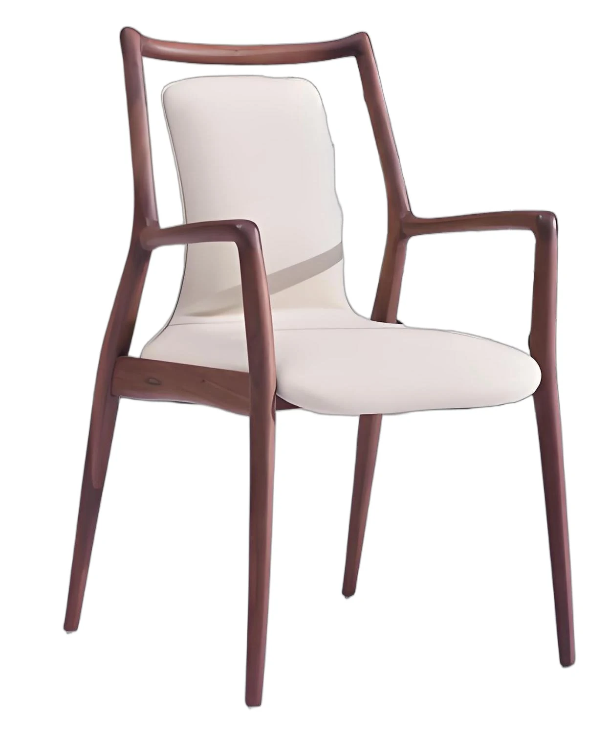 Silla Santadi · Silla de escritorio símil madera con asiento y respaldo tapizados