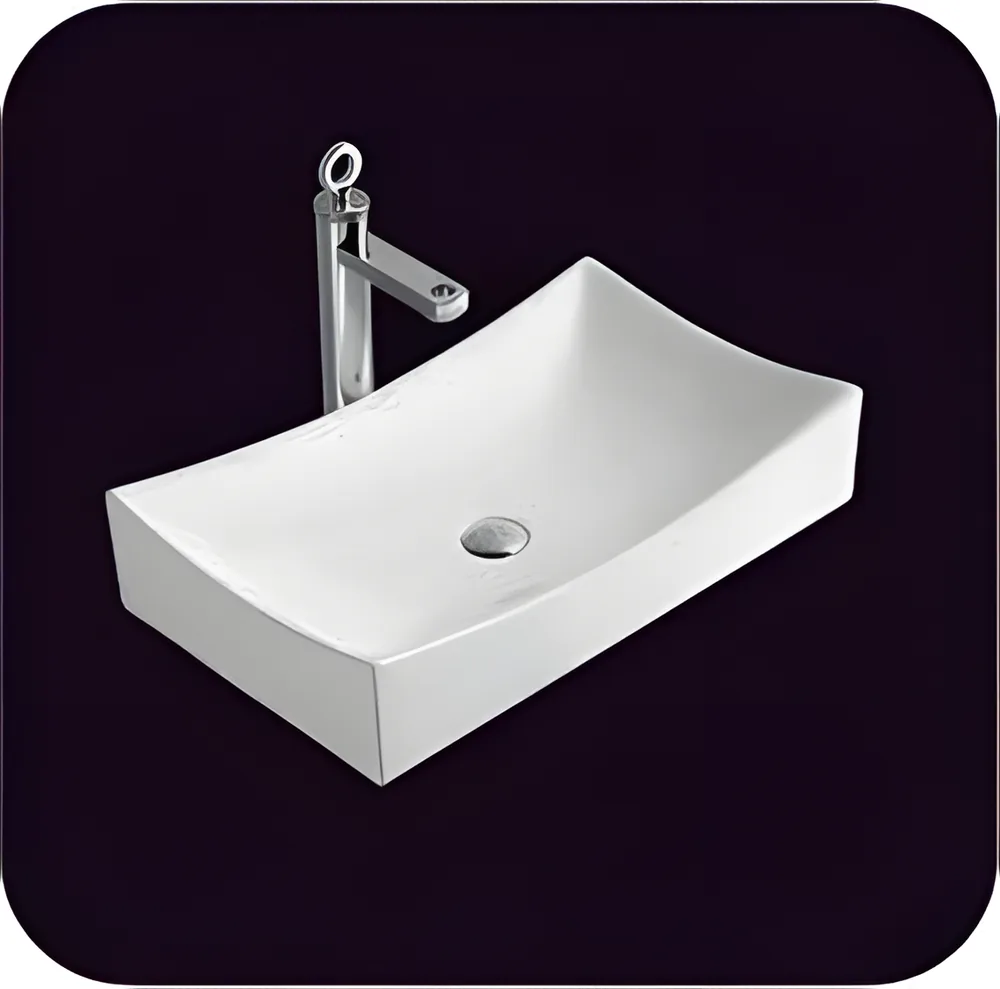 Lavatorio sobre mesada rectangular 65,5 × 38 × 14