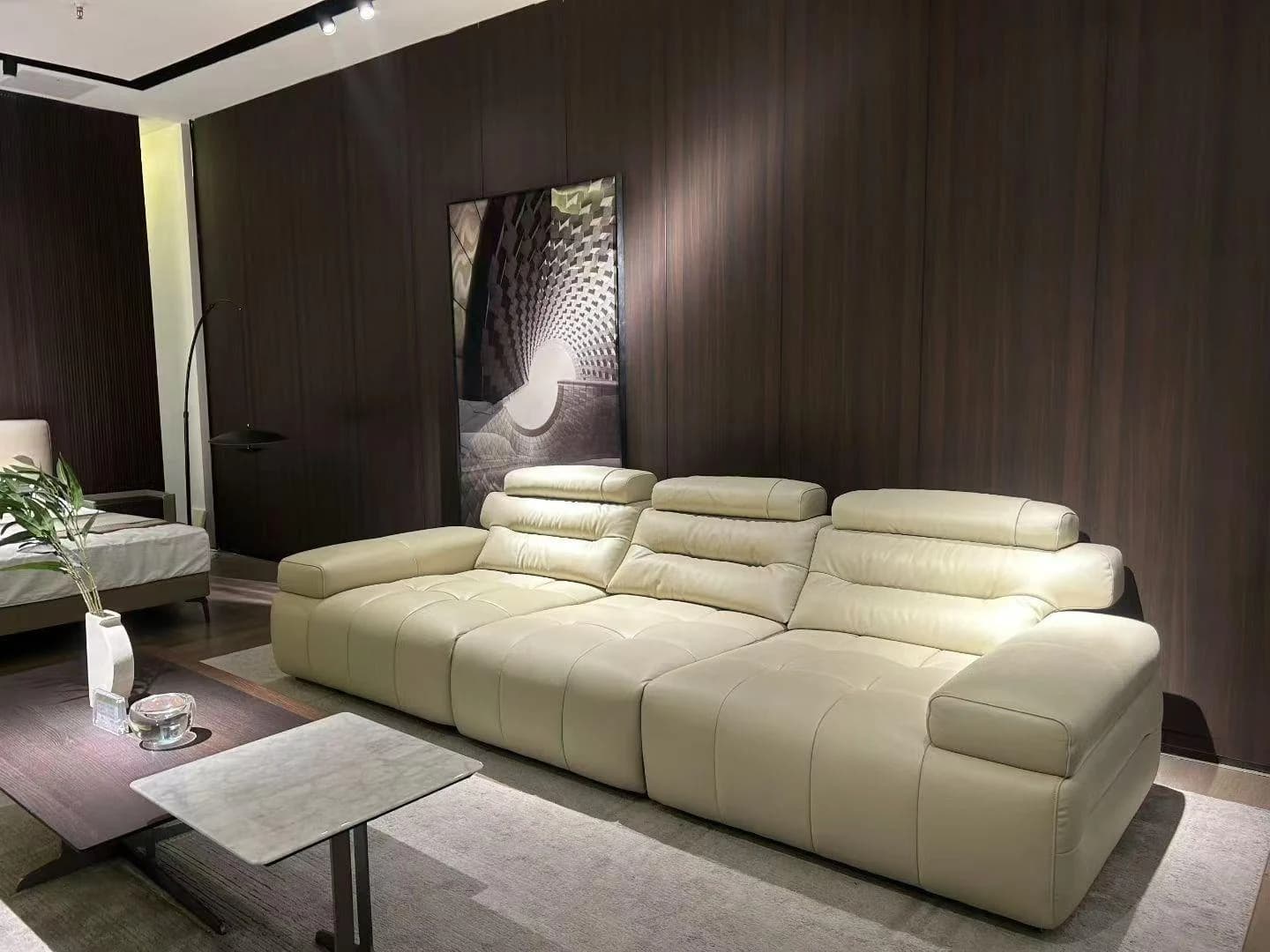 Sofá Jarro · Sofá cama con apoyacabezas y asientos acolchados 320 × 110 cm