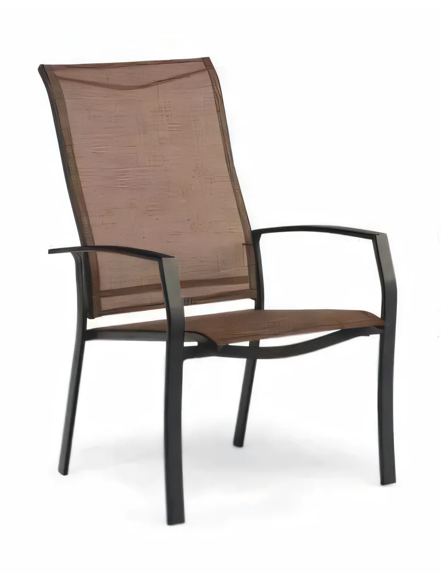 Silla de exterior de acero con textileno