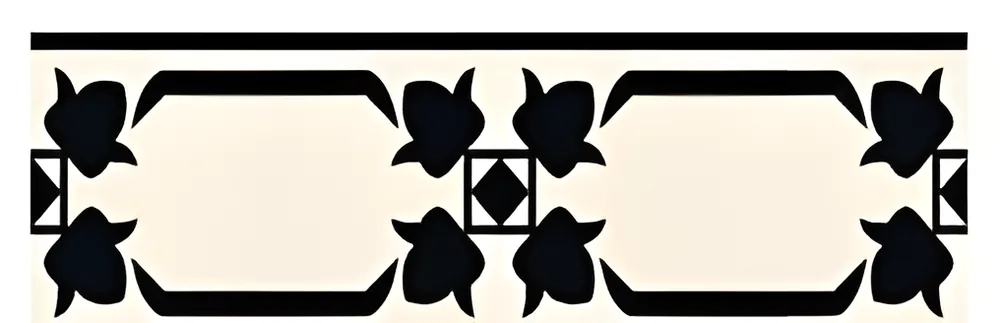 Listelo de marcos negros con flores 40 × 13