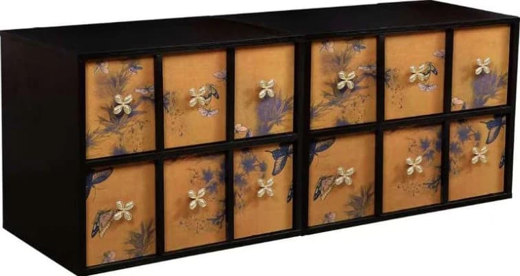 Mueble bajo doble negro, 110 × 40 × 48 cm