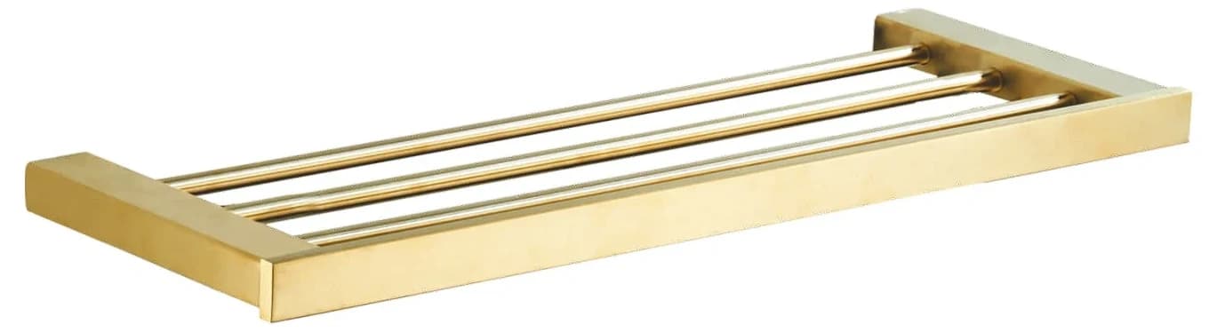 Toallero de estante cuadrado dorado cepillado