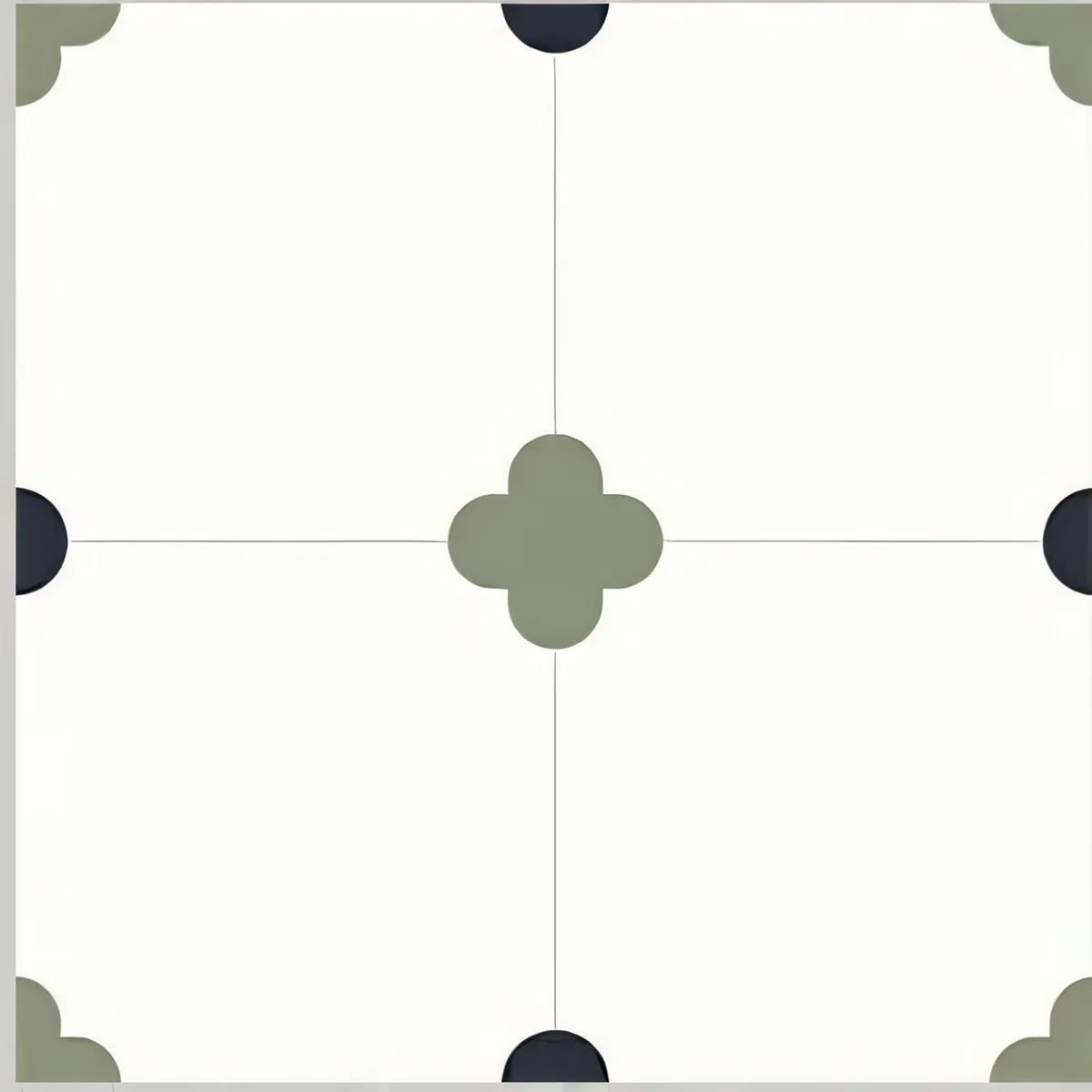 Porcelanato decorado trébol verde 40 × 40