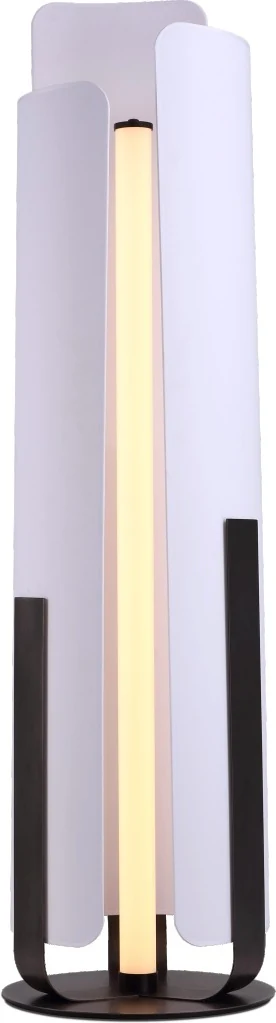 Lámpara de pie de tubo de luz entre pantallas curvas de tela 168 cm