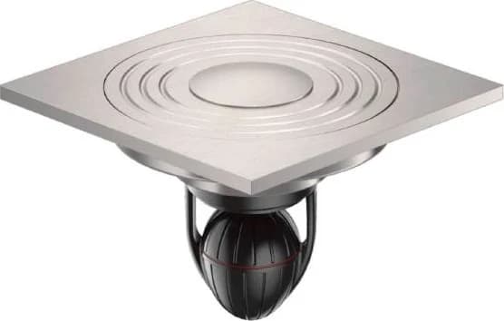 Rejilla de piso de acero inoxidable de círculos concéntricos 100 × 100