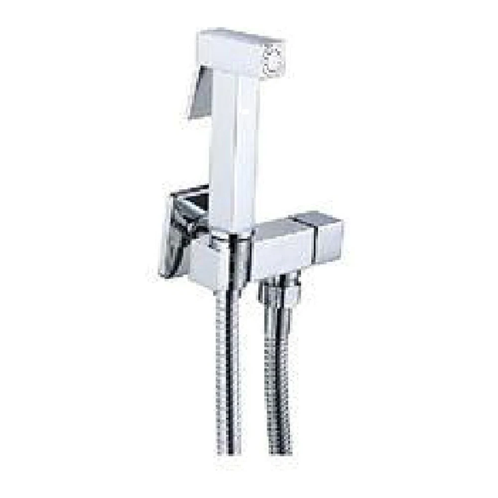 Ducha higiénica cuadrada con llave de paso de pared
