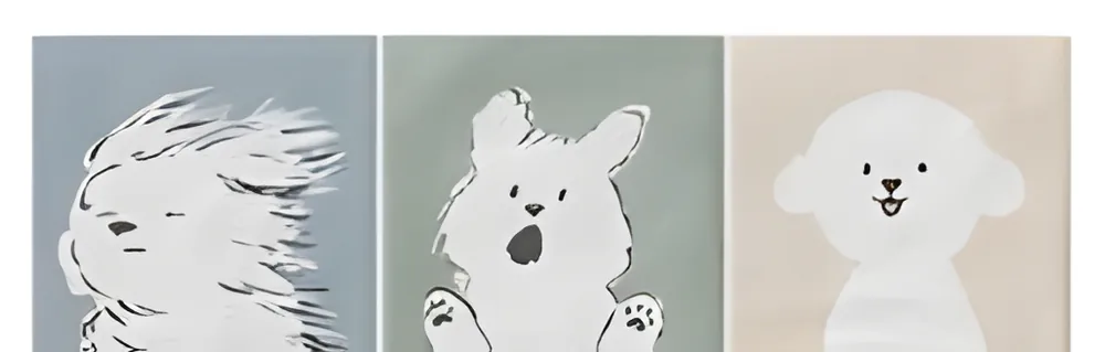 Listelo de animales sobre fondo pastel 40 × 13