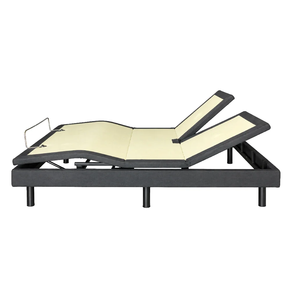 Base articulada de marco gris oscuro y plataforma beige, 3 motores