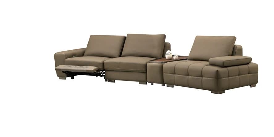 Sofá Lercara · Sofá modular tapizado con módulo reclinable 370 cm