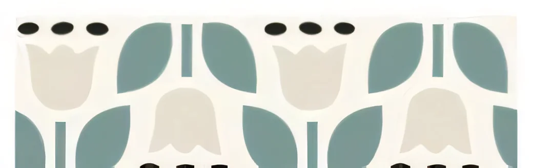 Listelo de tulipanes verde azulado 40 × 13