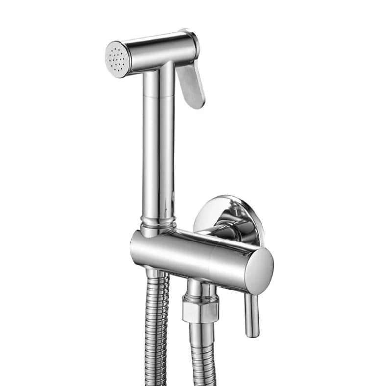 Ducha higiénica redonda con llave de paso