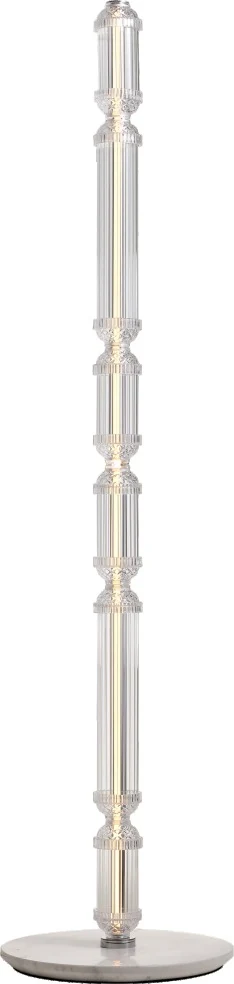 Lámpara de pie de columna de vidrio tallado con base de mármol blanco 167 cm